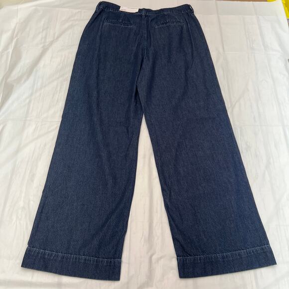 Liz Claiborne Loose Fit Wide Leg Trouser/ Mid Rise Blue jeans Size 10 - Picture 2 of 11